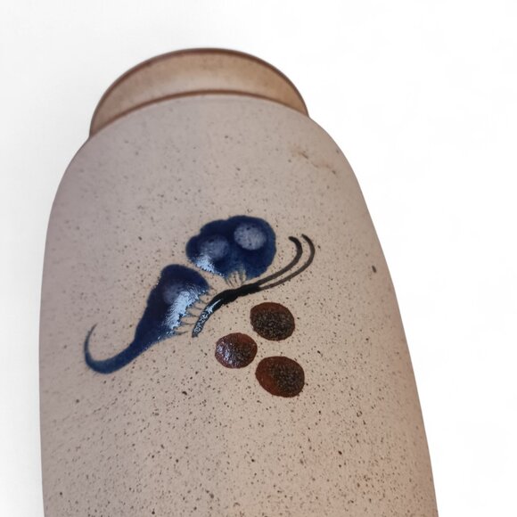 SIGNED Gardiel Vintage Mexico Cozumel Stoneware Bird Butterfly Vase - Picture 10 of 14